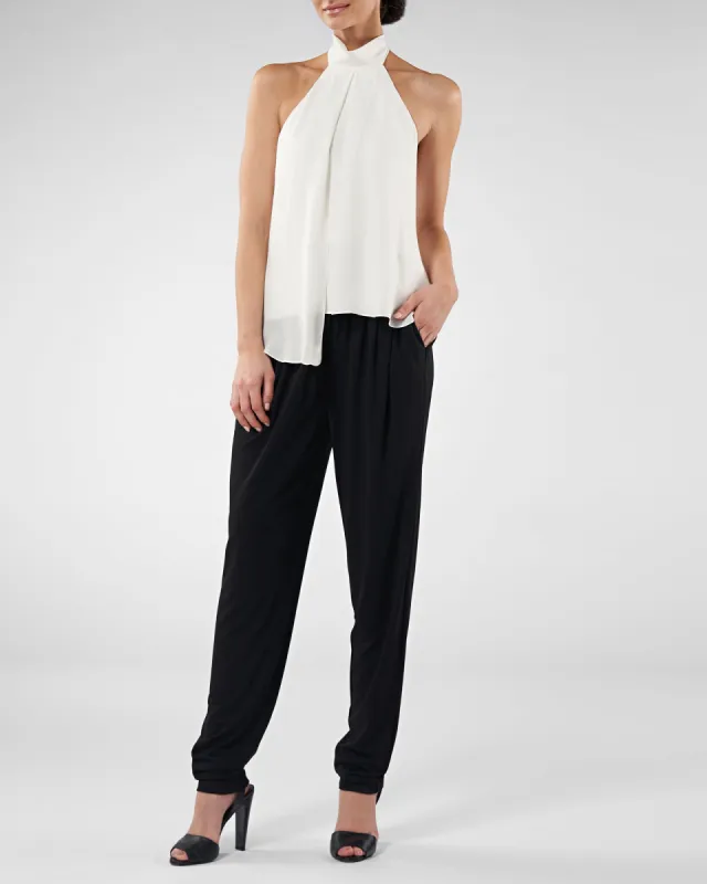 Sasha Silk Drape Top sold by H by Halston
