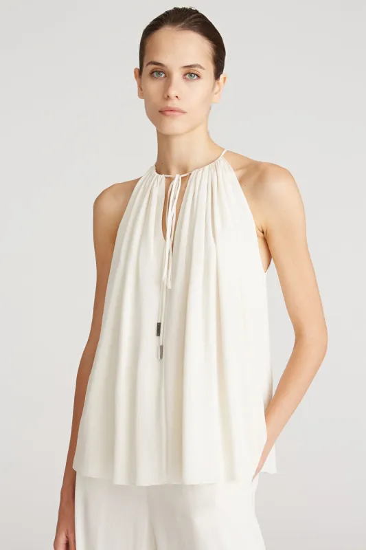 Ofelia Crepeon Halter Top sold by H by Halston