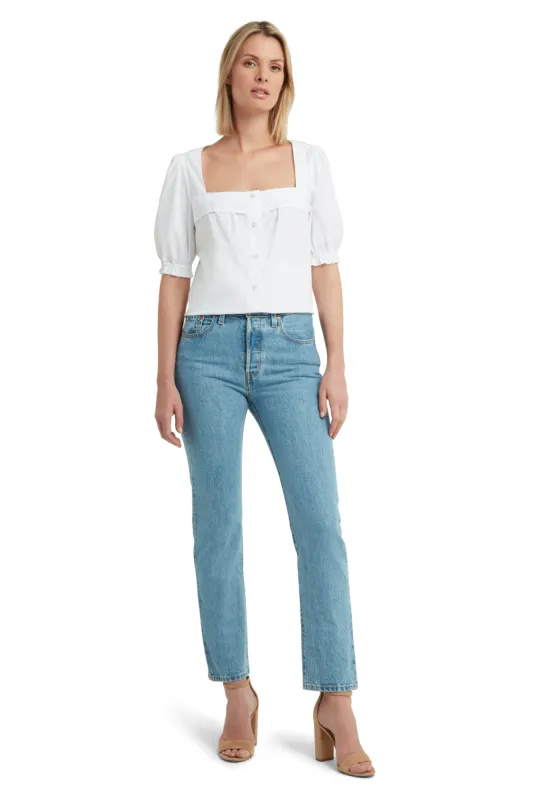 Button Front Blouse in Stretch Poplin sold by H by Halston