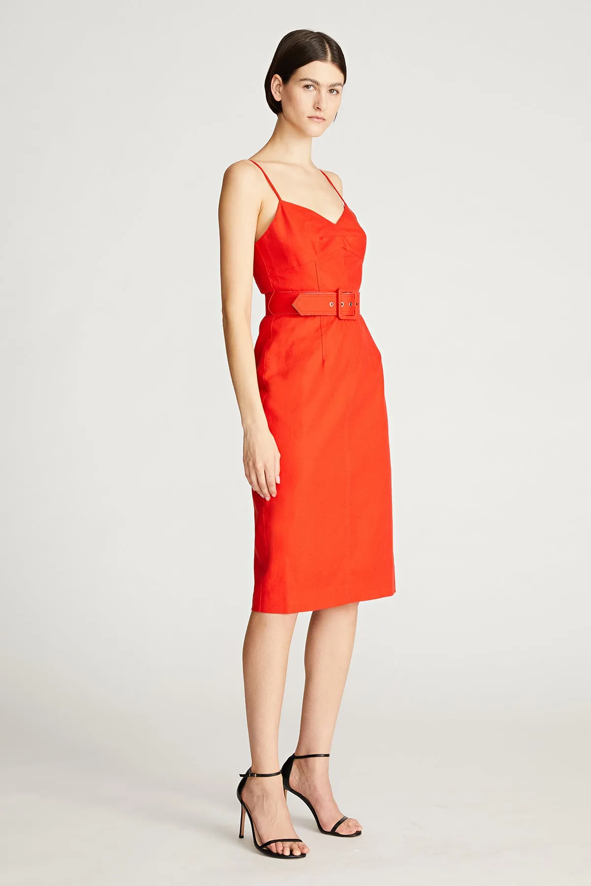 Aryelle Dress In Linen Suiting sold by H by Halston