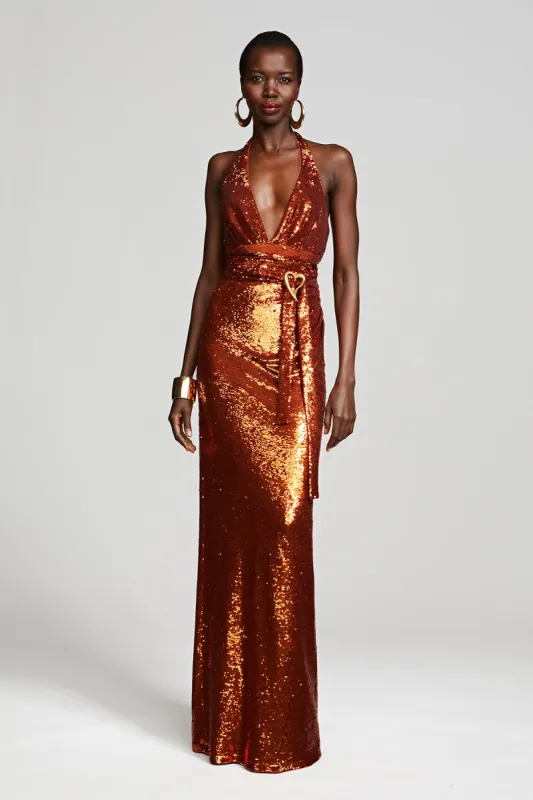 Mio Gown In Sequin sold by H by Halston