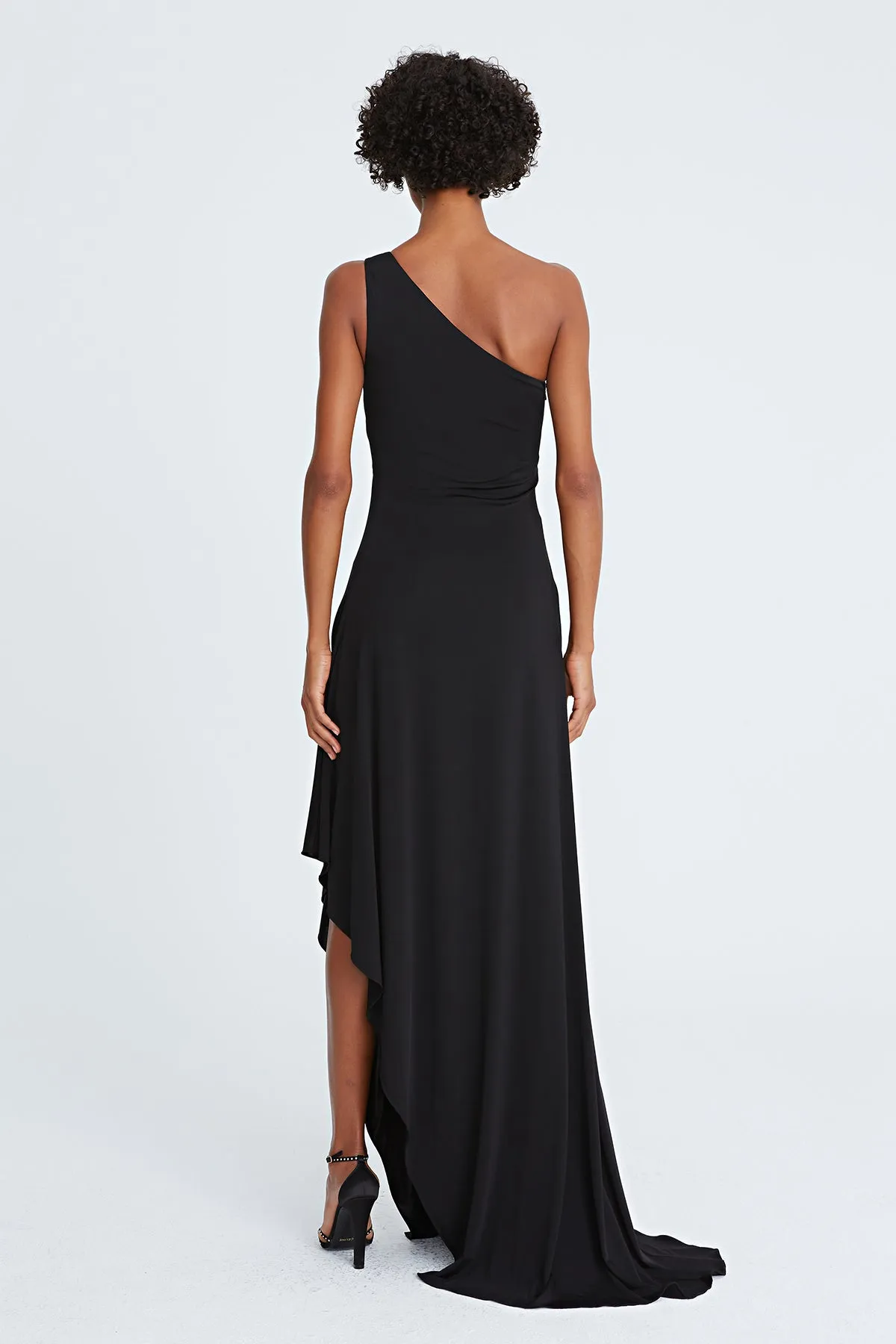 Clara Jersey Cascade Slit Gown sold by H by Halston product image thumbnail 2