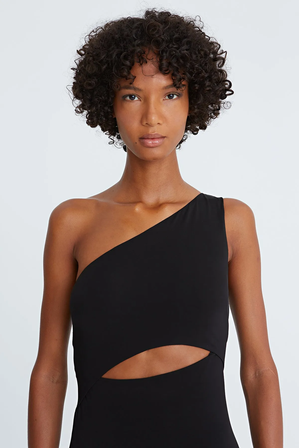 Clara Jersey Cascade Slit Gown sold by H by Halston product image thumbnail 4