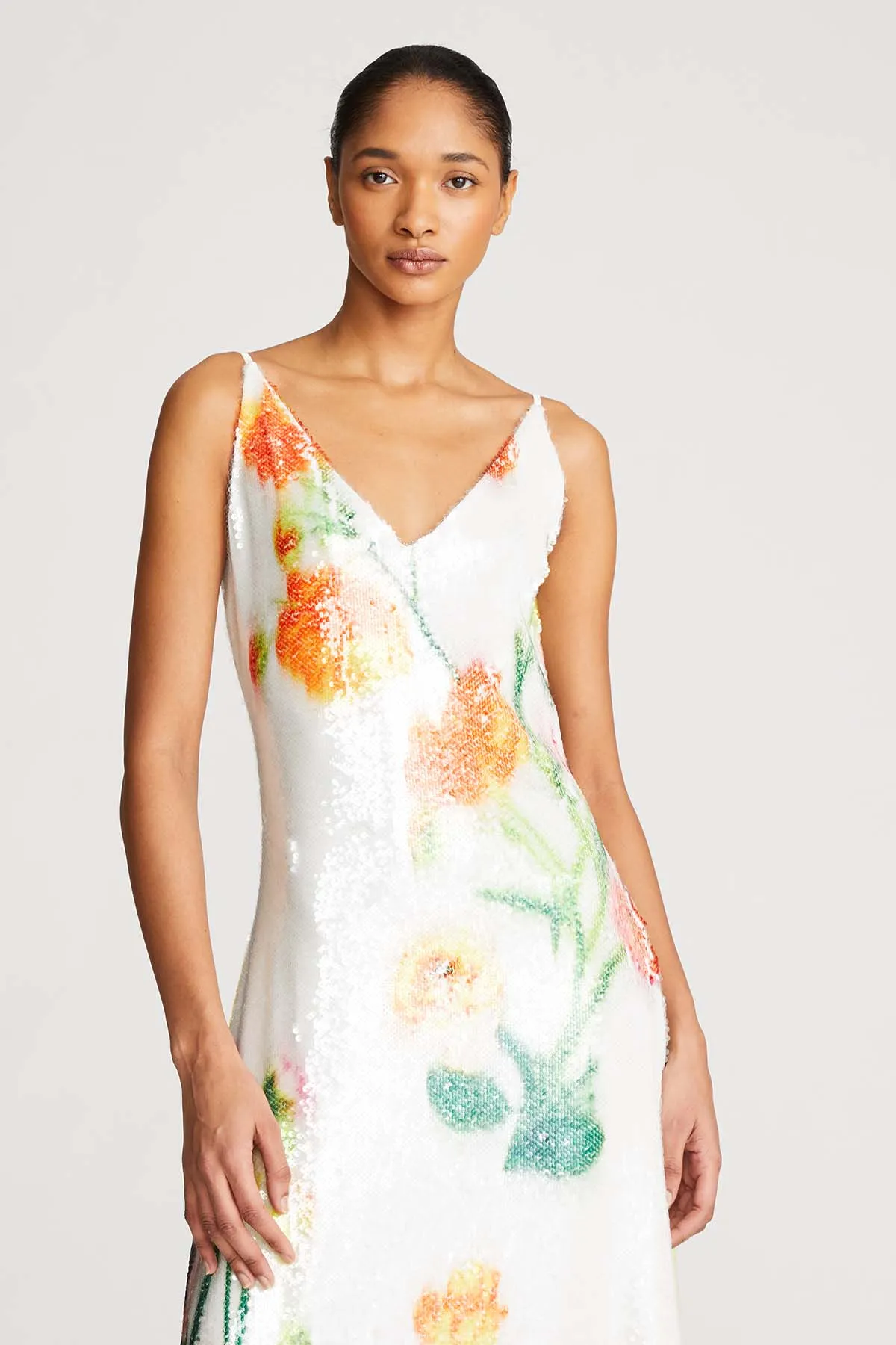 Caralyn Dress in Floral Sequin sold by H by Halston
