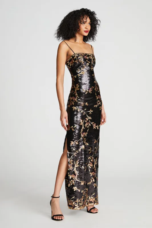Yazmeen Gown In Floral Sequin sold by H by Halston