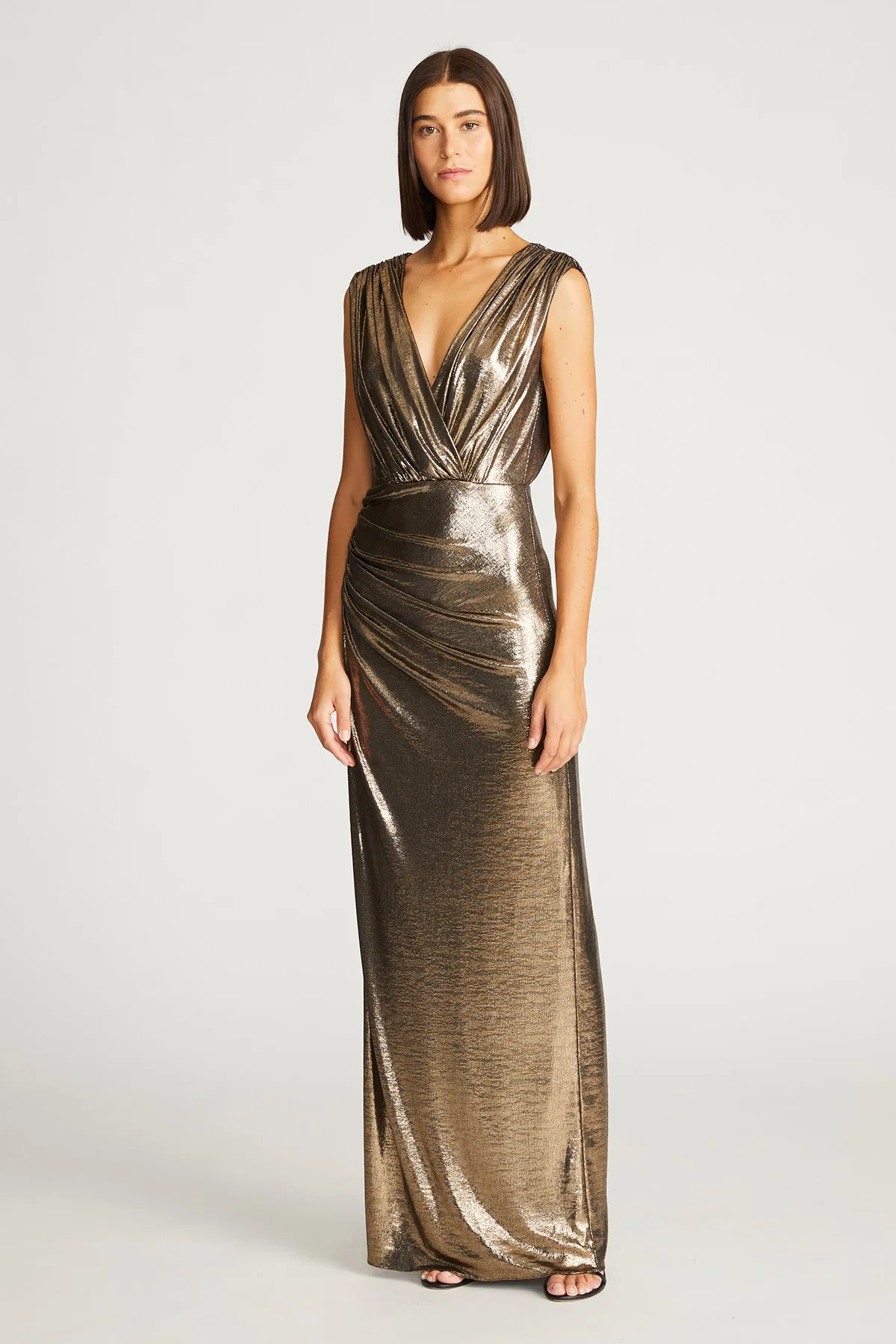 Misha Gown In Metallic Jersey sold by H by Halston