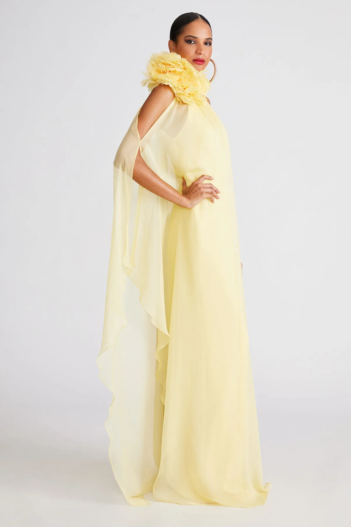 Ginnie Gown In Crepe & Chiffon sold by H by Halston product image thumbnail 3