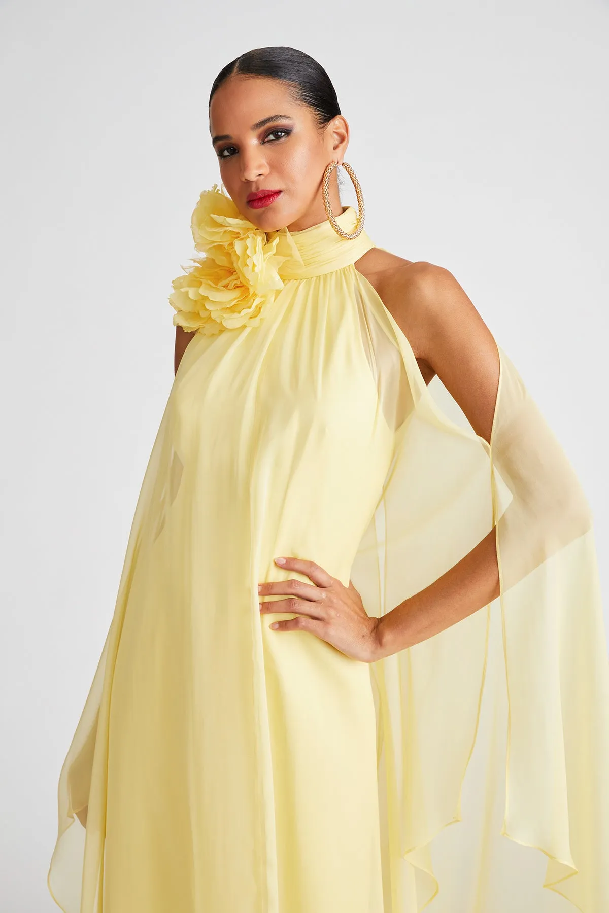 Ginnie Gown In Crepe & Chiffon sold by H by Halston product image thumbnail 4