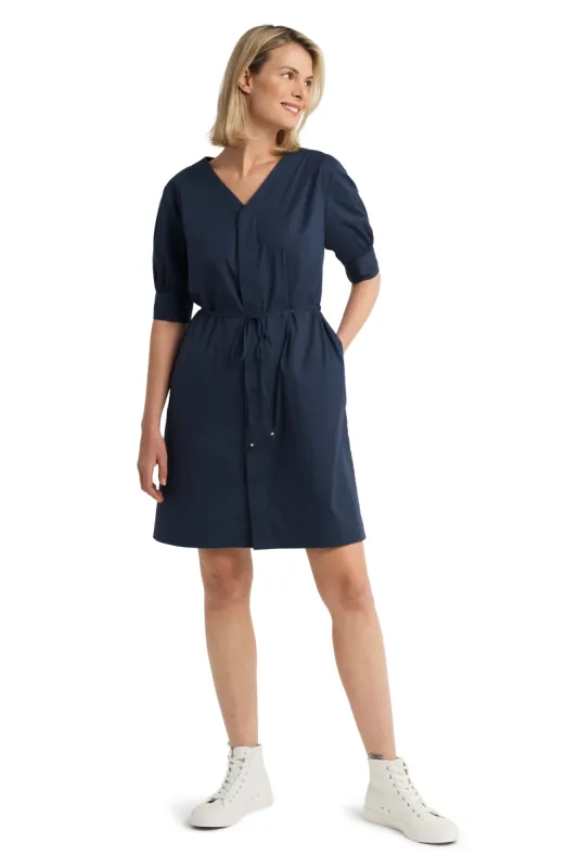 Banded Wrap Dress in Poplin sold by H by Halston