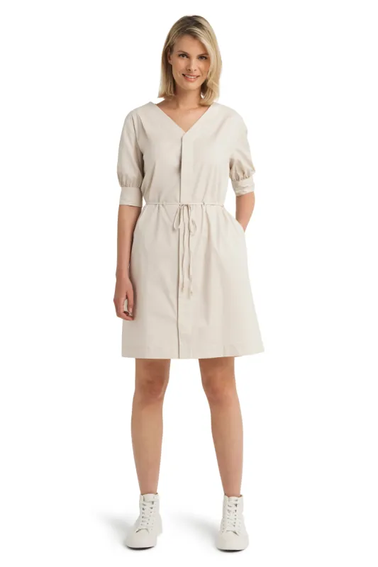 Banded Wrap Dress in Poplin sold by H by Halston