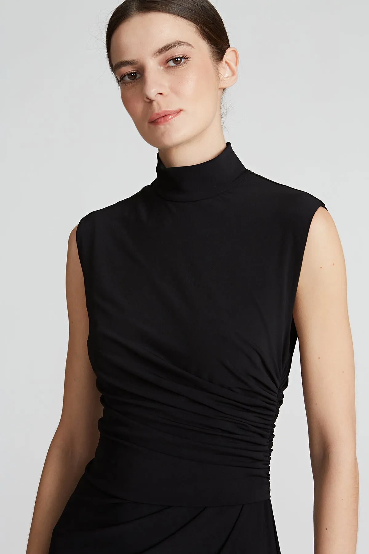 Layla Jersey Side Drape Dress sold by H by Halston product image thumbnail 4