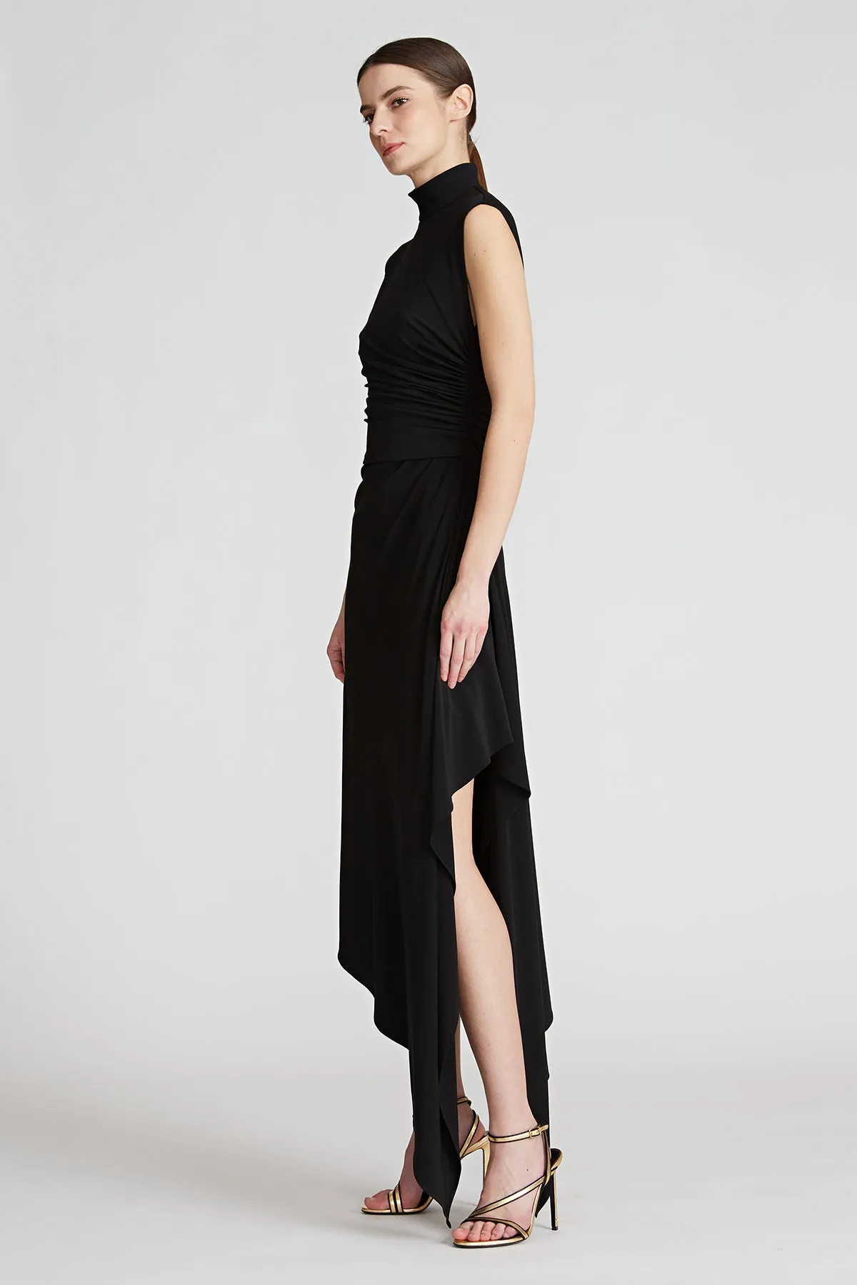 Layla Jersey Side Drape Dress sold by H by Halston product image thumbnail 3