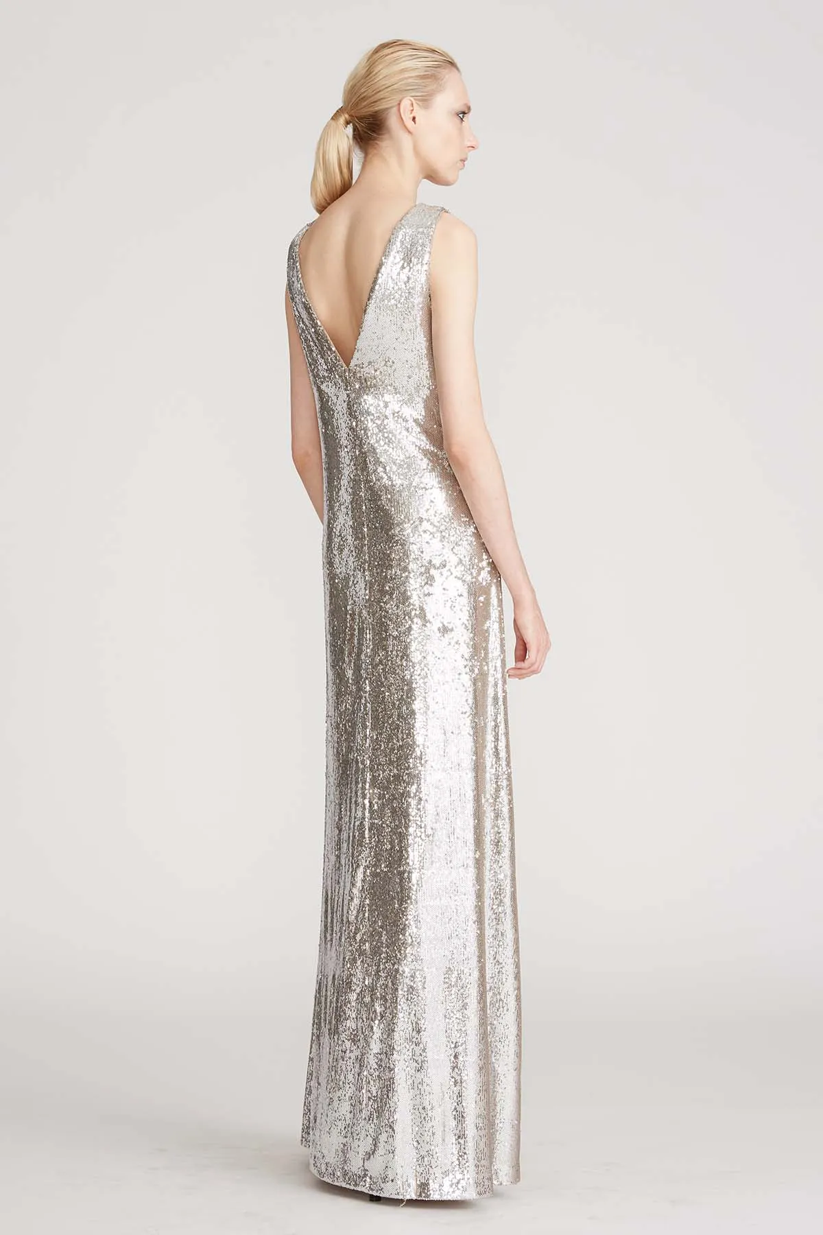Bianca V-Neck Sequins Gown sold by H by Halston product image thumbnail 2
