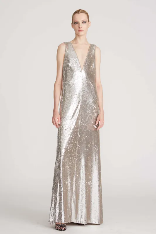 Bianca V-Neck Sequins Gown sold by H by Halston