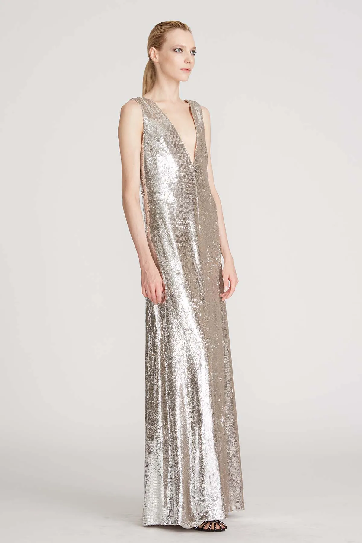 Bianca V-Neck Sequins Gown sold by H by Halston product image thumbnail 5