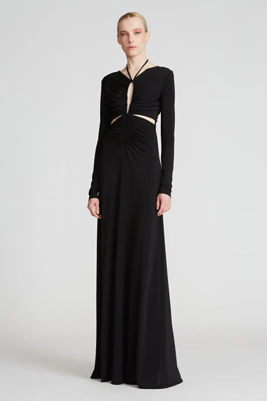 Baylee Jersey Halter Gown sold by H by Halston