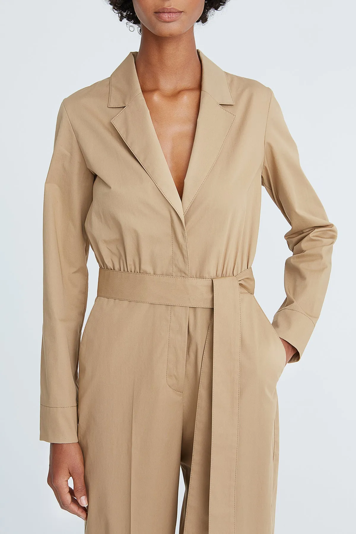Blakely Twill Belted Jumpsuit sold by H by Halston product image thumbnail 4