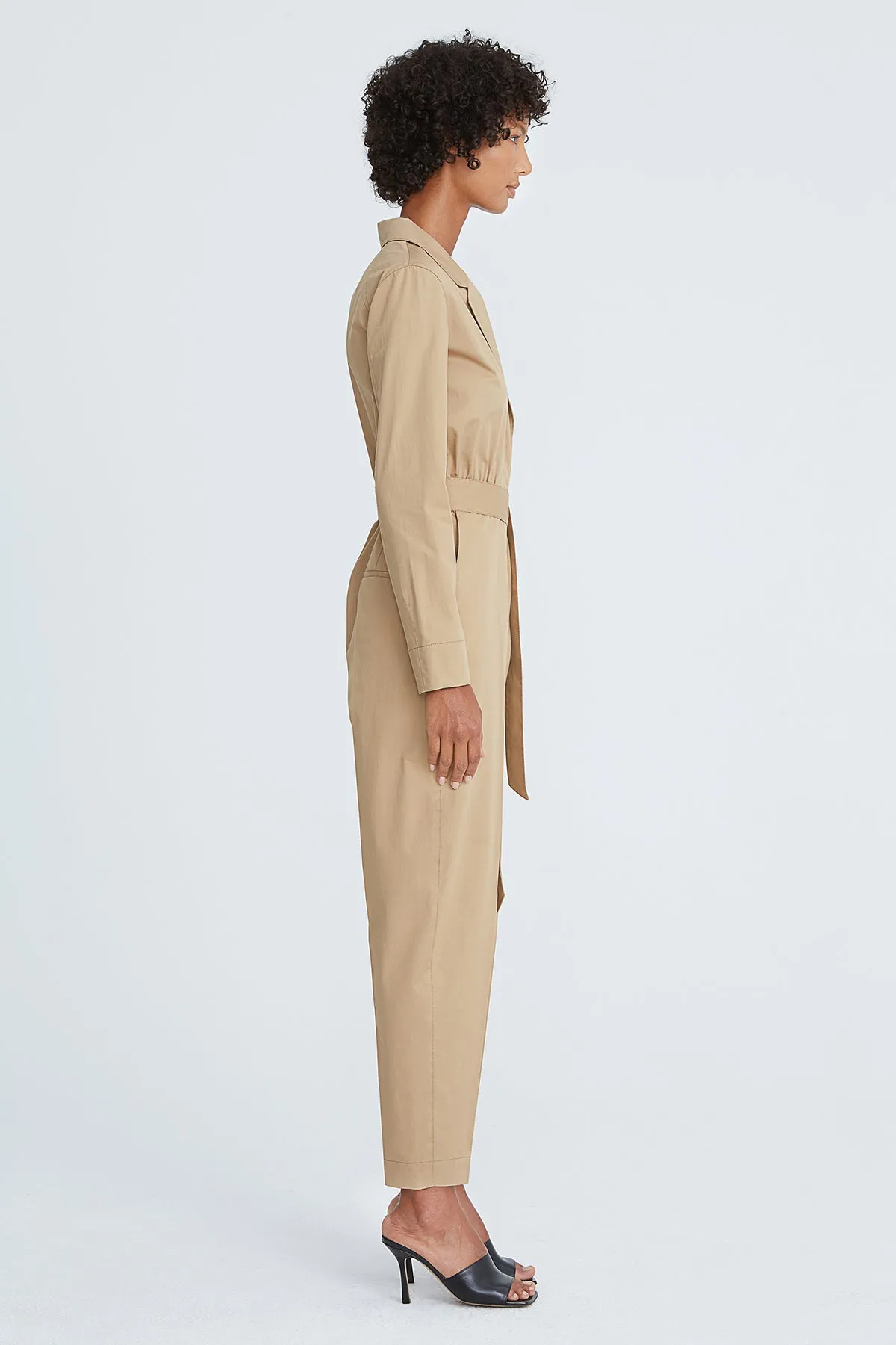 Blakely Twill Belted Jumpsuit sold by H by Halston product image thumbnail 3