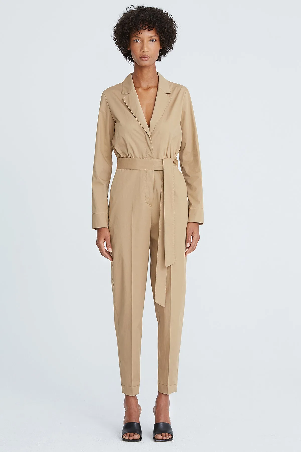 Blakely Twill Belted Jumpsuit sold by H by Halston