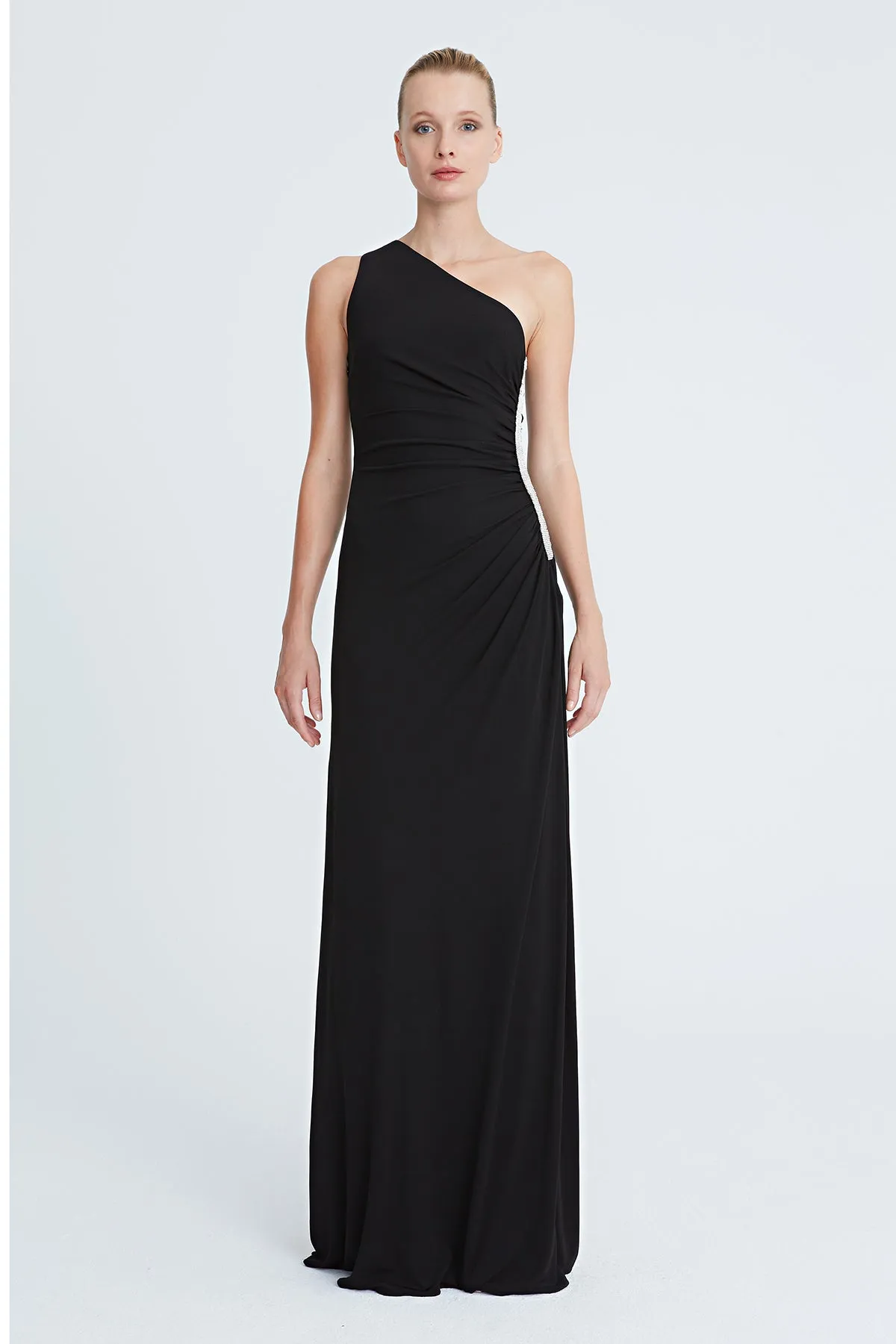 Amira Jersey Gown with Crystals sold by H by Halston