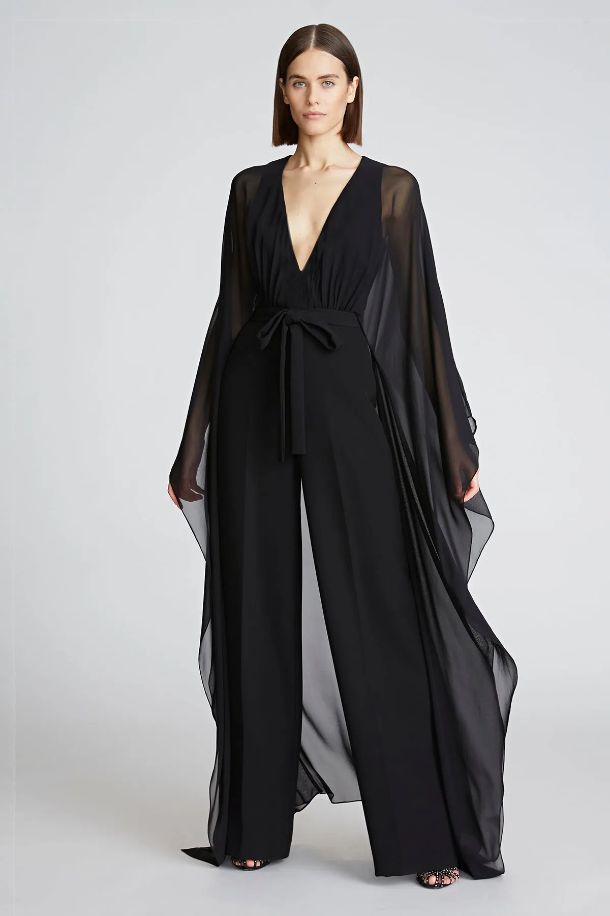 Esme Jumpsuit In Crepe and Chiffon sold by H by Halston product image thumbnail 3