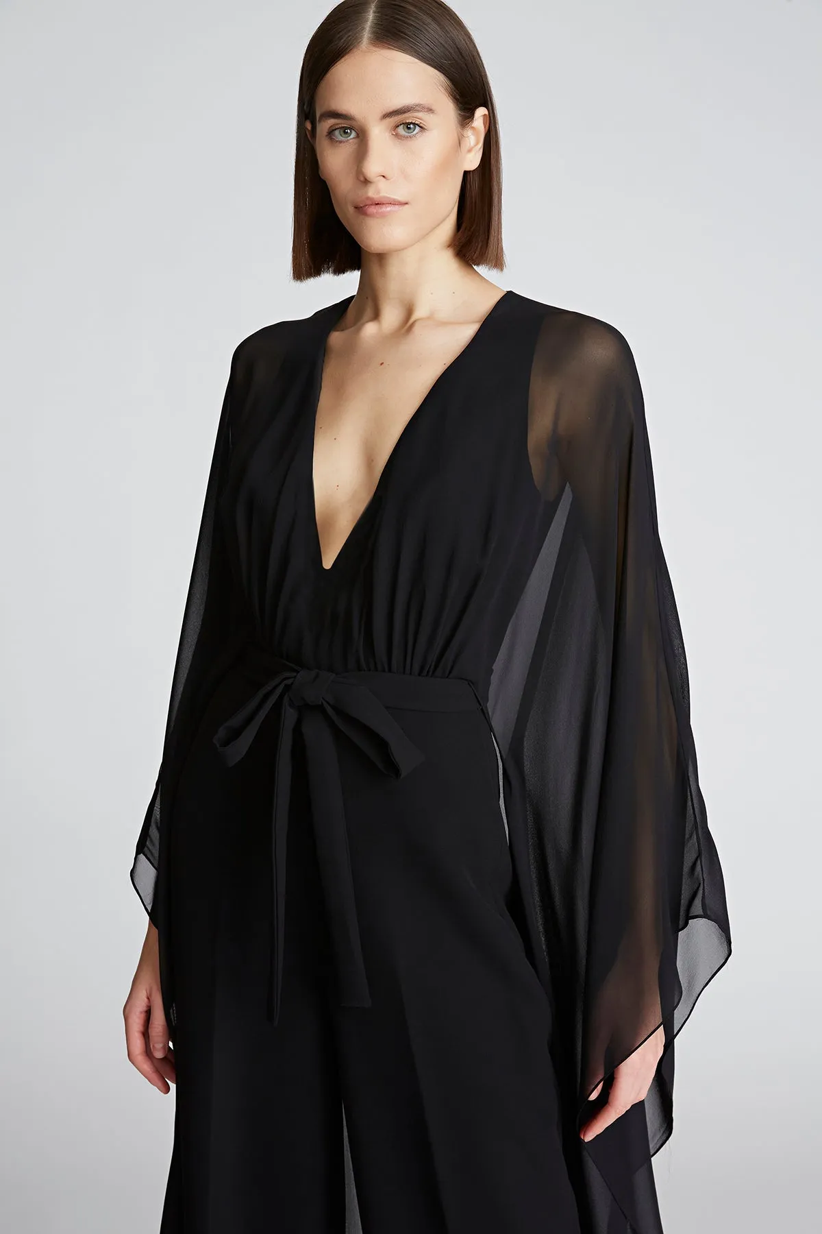 Esme Jumpsuit In Crepe and Chiffon sold by H by Halston product image thumbnail 4