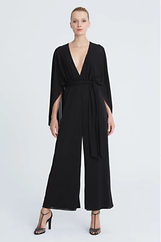Raegan Jersey V-Neck  Jumpsuit made by H by Halston