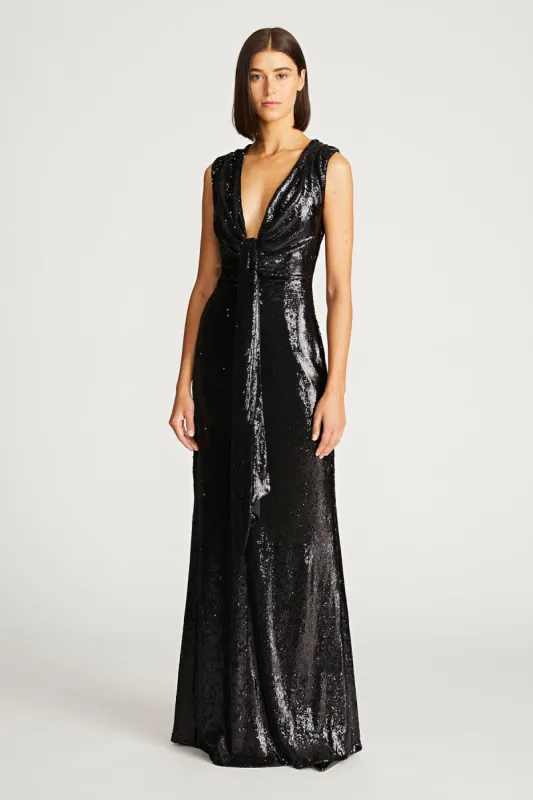 Magdalena Gown In Sequin sold by H by Halston