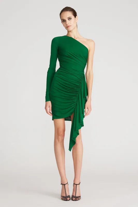 Lori One Shoulder Jersey Dress Jade sold by H by Halston