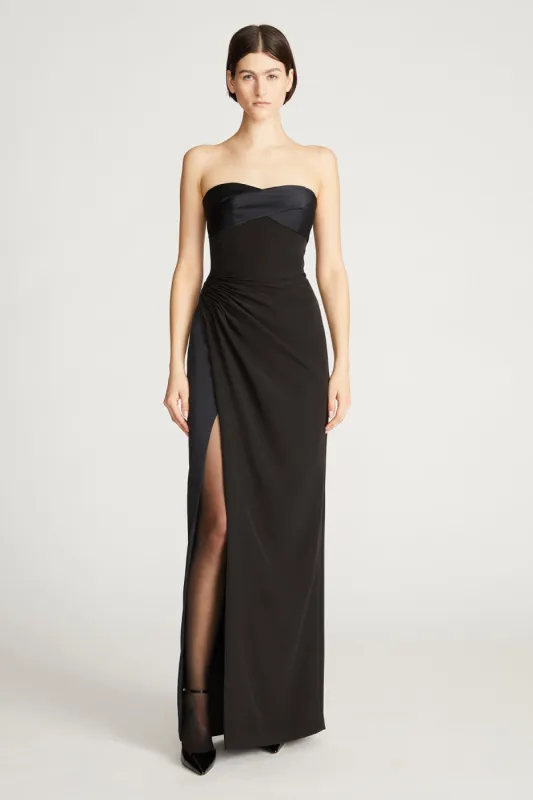 Esther Gown In Crepe And Satin sold by H by Halston