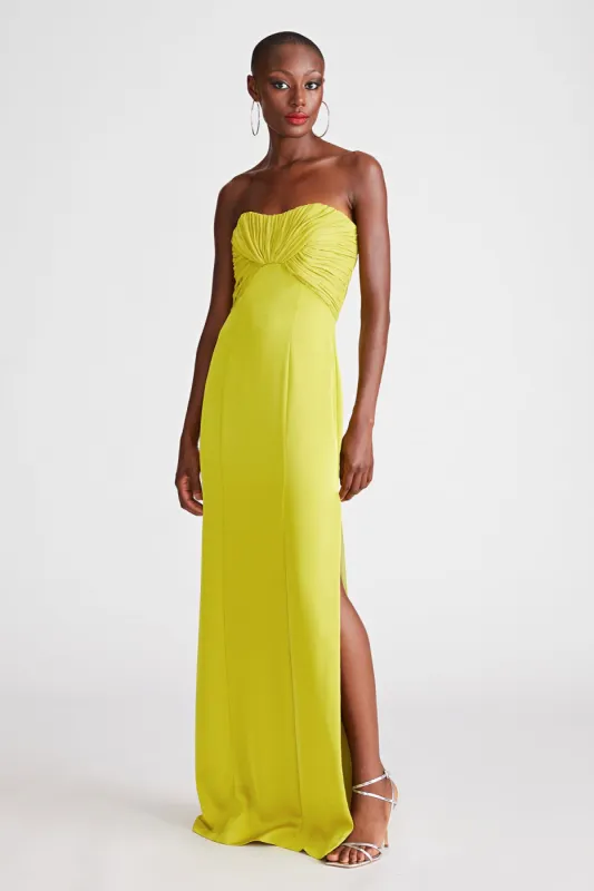 Henna Gown In Satin & Chiffon sold by H by Halston