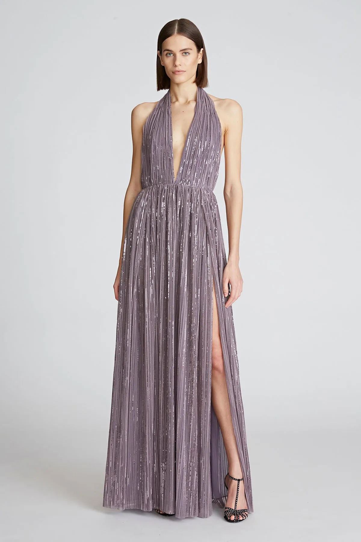 Valery Gown In Pleated Sequins sold by H by Halston
