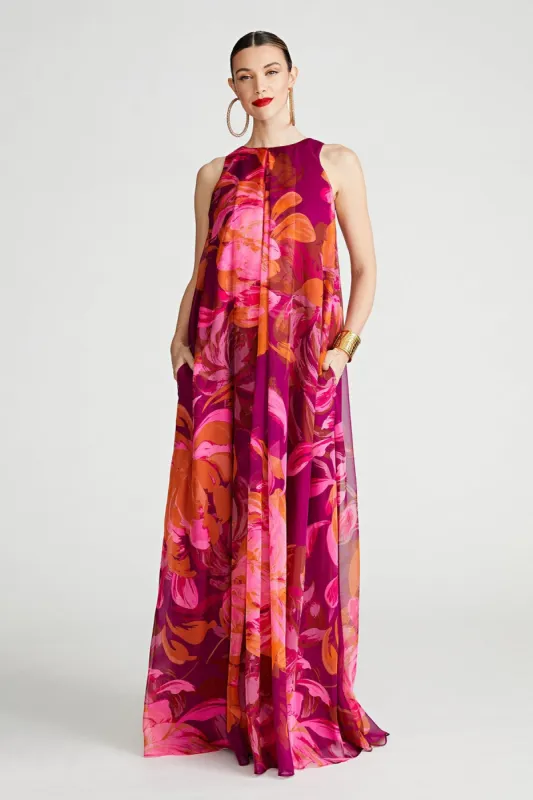 Moira Gown In Printed Chiffon sold by H by Halston