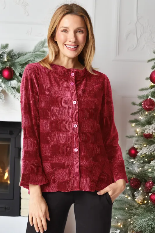 Crinkle Velvet Flounce Shirt sold by Habitat