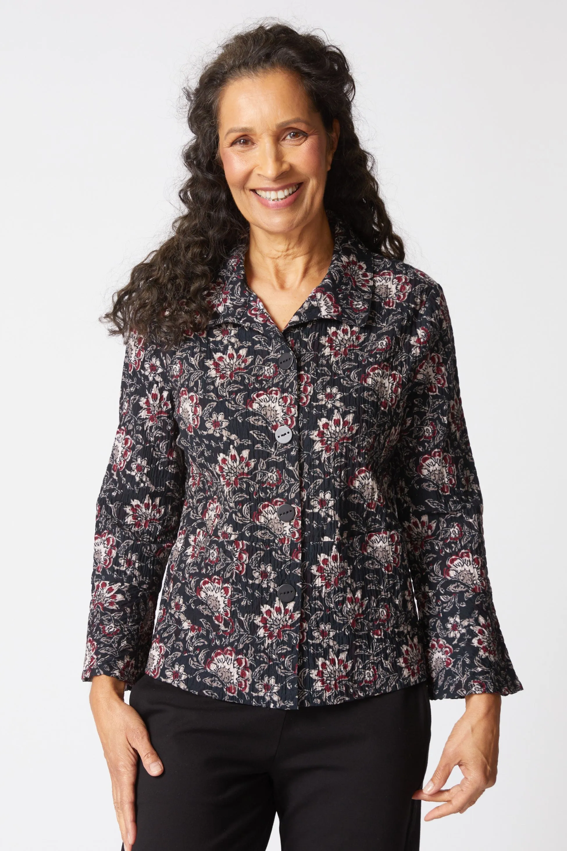 Batik Floral Flounce Jacket sold by Habitat