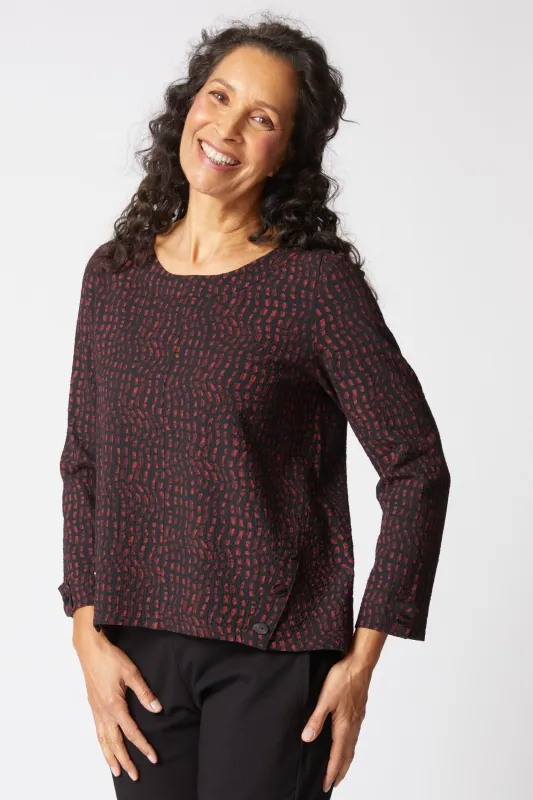 Pucker Weave Mosaic Print Button Pullover sold by Habitat