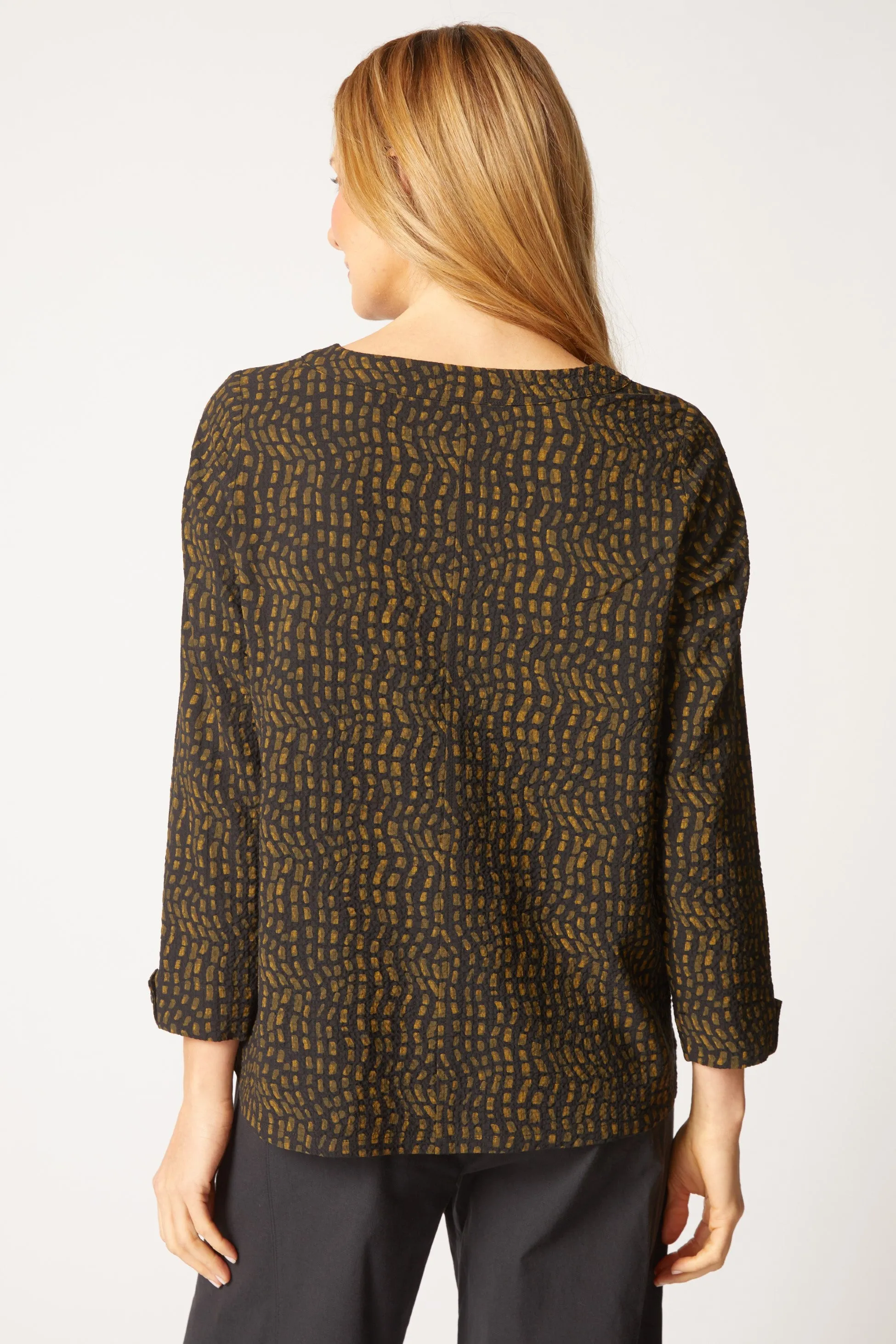 Pucker Weave Mosaic Print Button Pullover sold by Habitat product image thumbnail 5