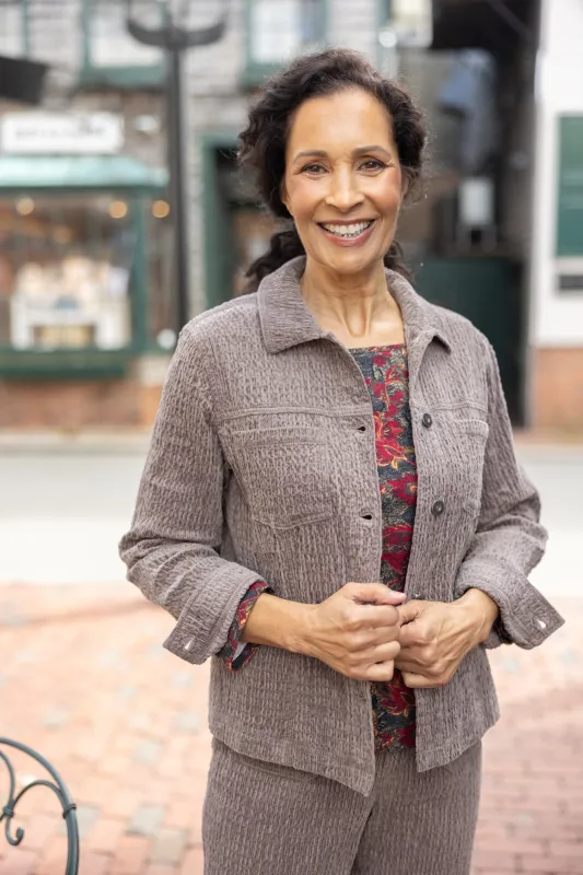 Rustic Stretch Cord Boyfriend Jacket sold by Habitat