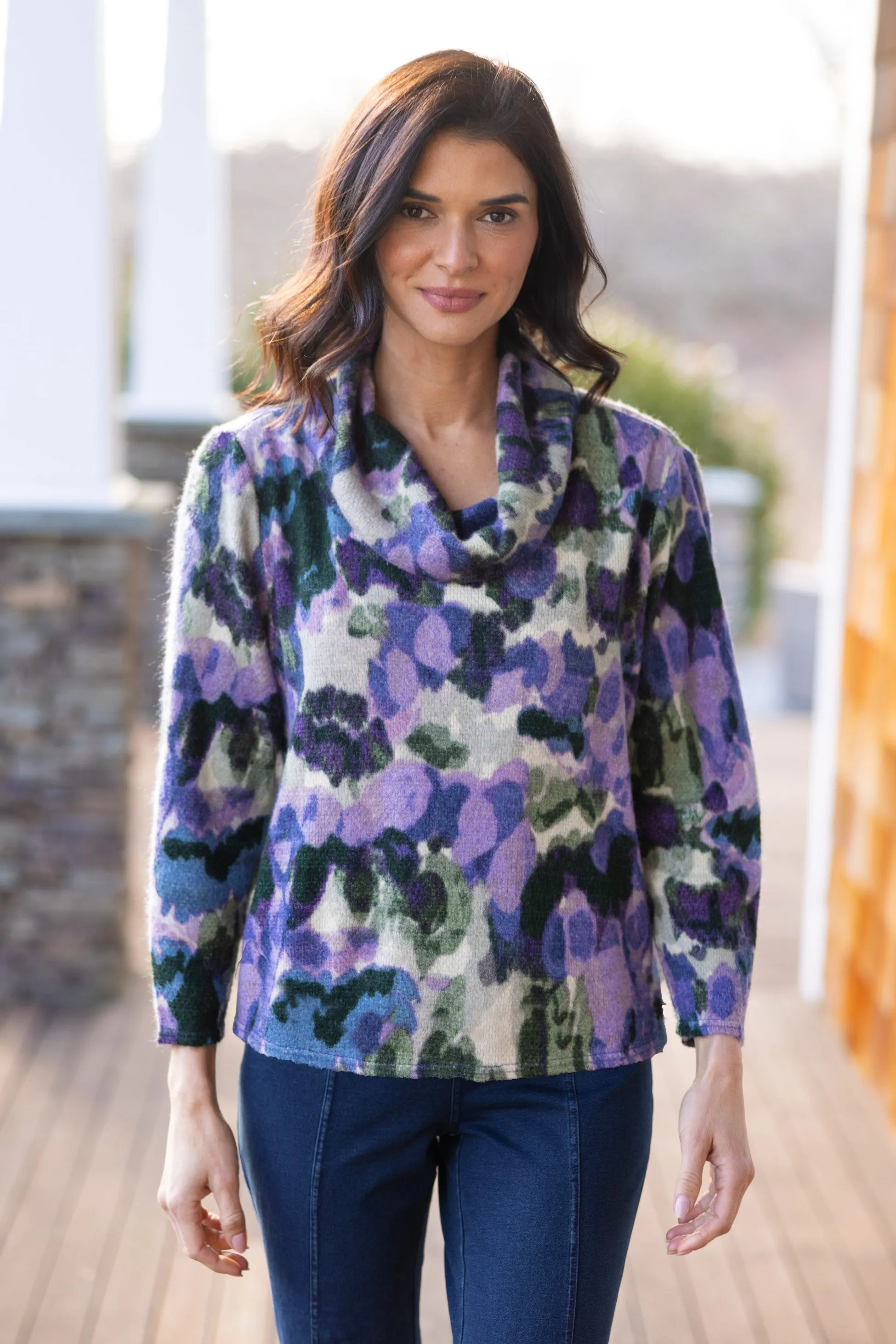 Aspen Knit Brushstroke Print Pullover sold by Habitat