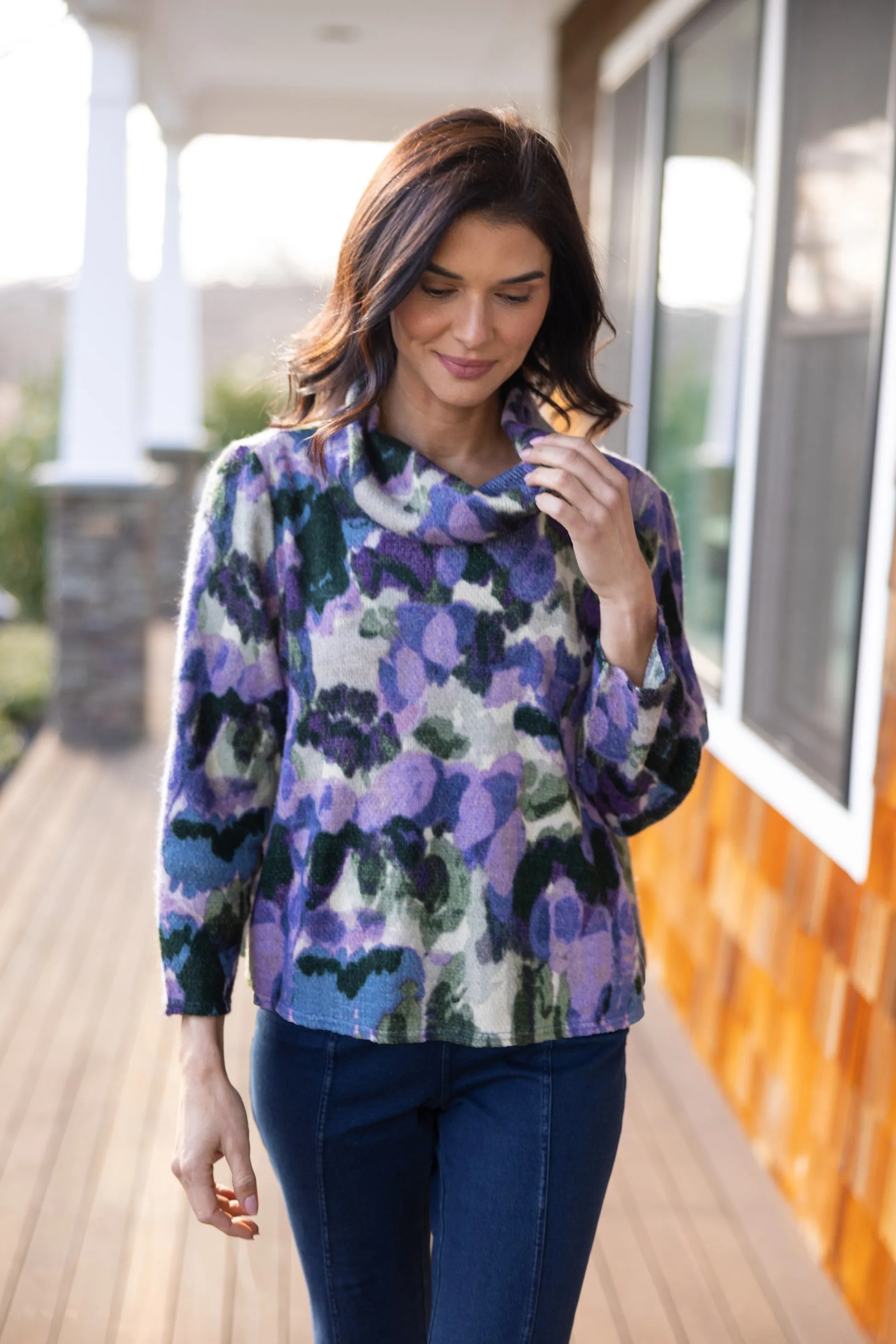 Aspen Knit Brushstroke Print Pullover sold by Habitat product image thumbnail 2