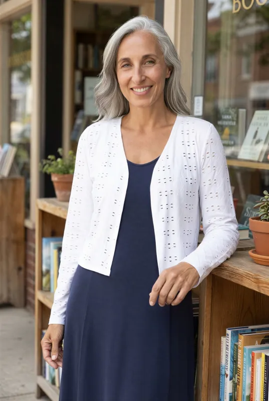 Eyelet Bloom Shawl Jacket made by Habitat