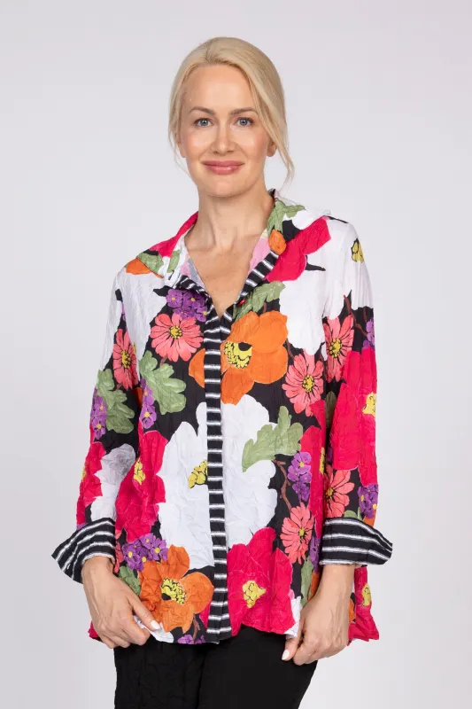 Siesta Floral Crinkle Crepe Mixed Shirt made by Habitat
