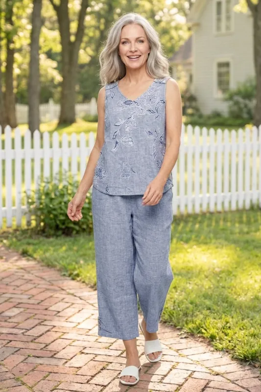 Linen Blooms Tank made by Habitat