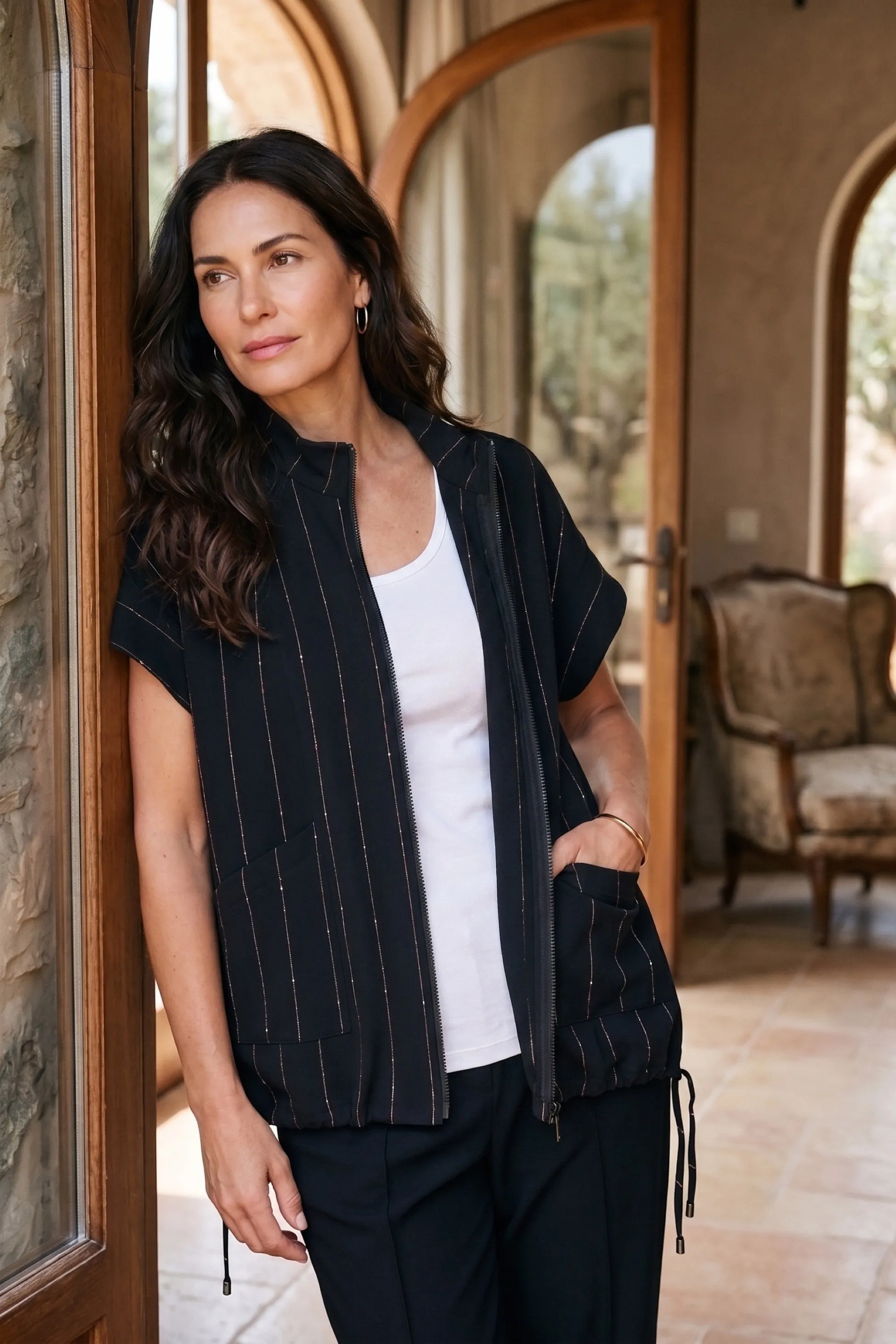Playful Pinstripe Travel Vest sold by Habitat