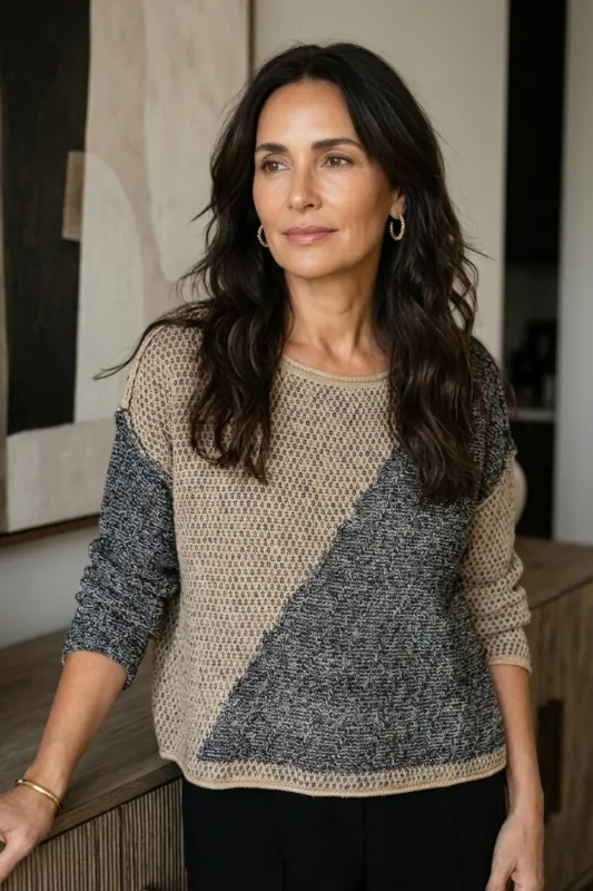 Diagonal Darling Pullover Sweater made by Habitat