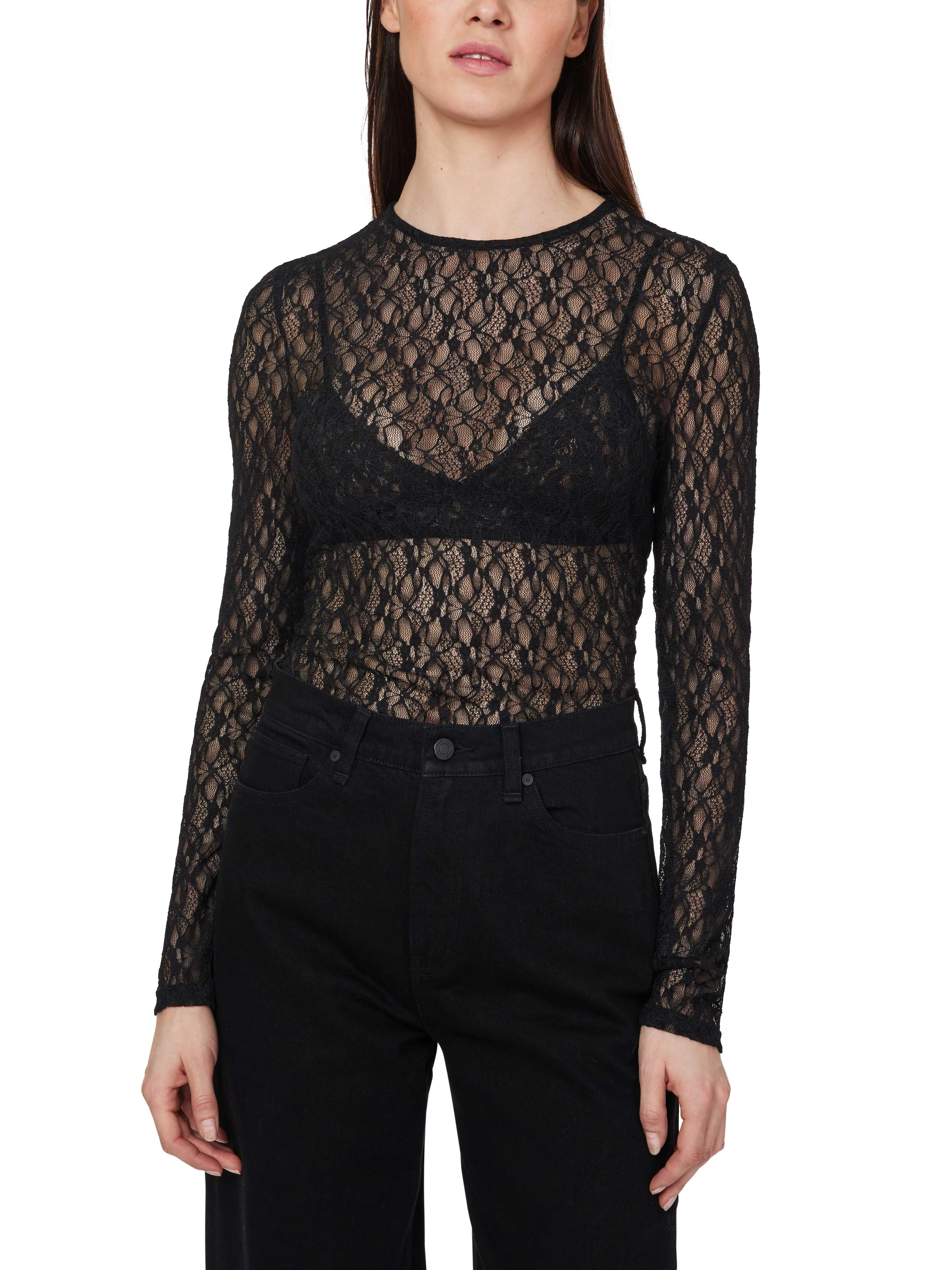 Lace Long Sleeve Top sold by Habitual