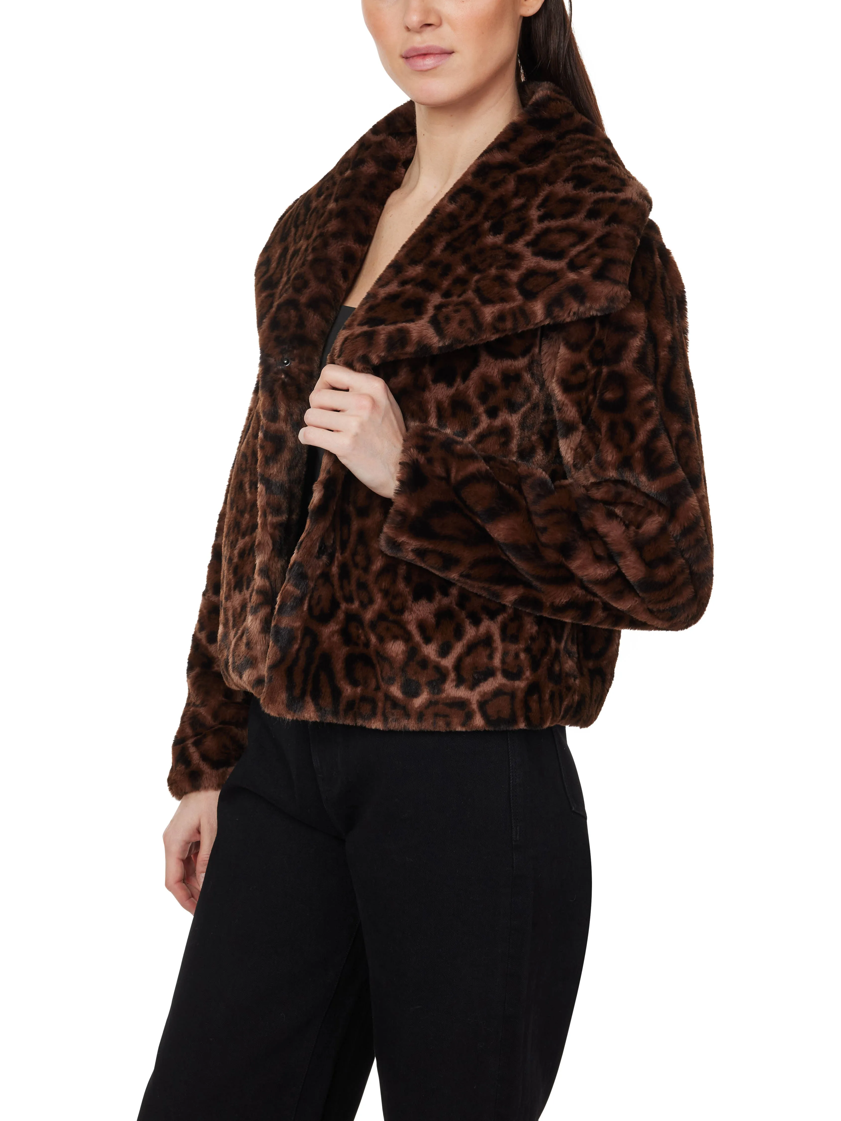 Faux Fur Leopard Jacket sold by Habitual product image thumbnail 2