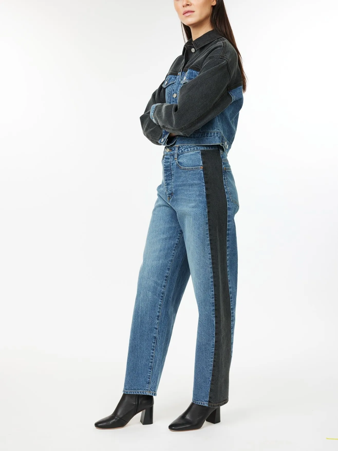 Two-Tone Ankle Barrel Jeans sold by Habitual product image thumbnail 4