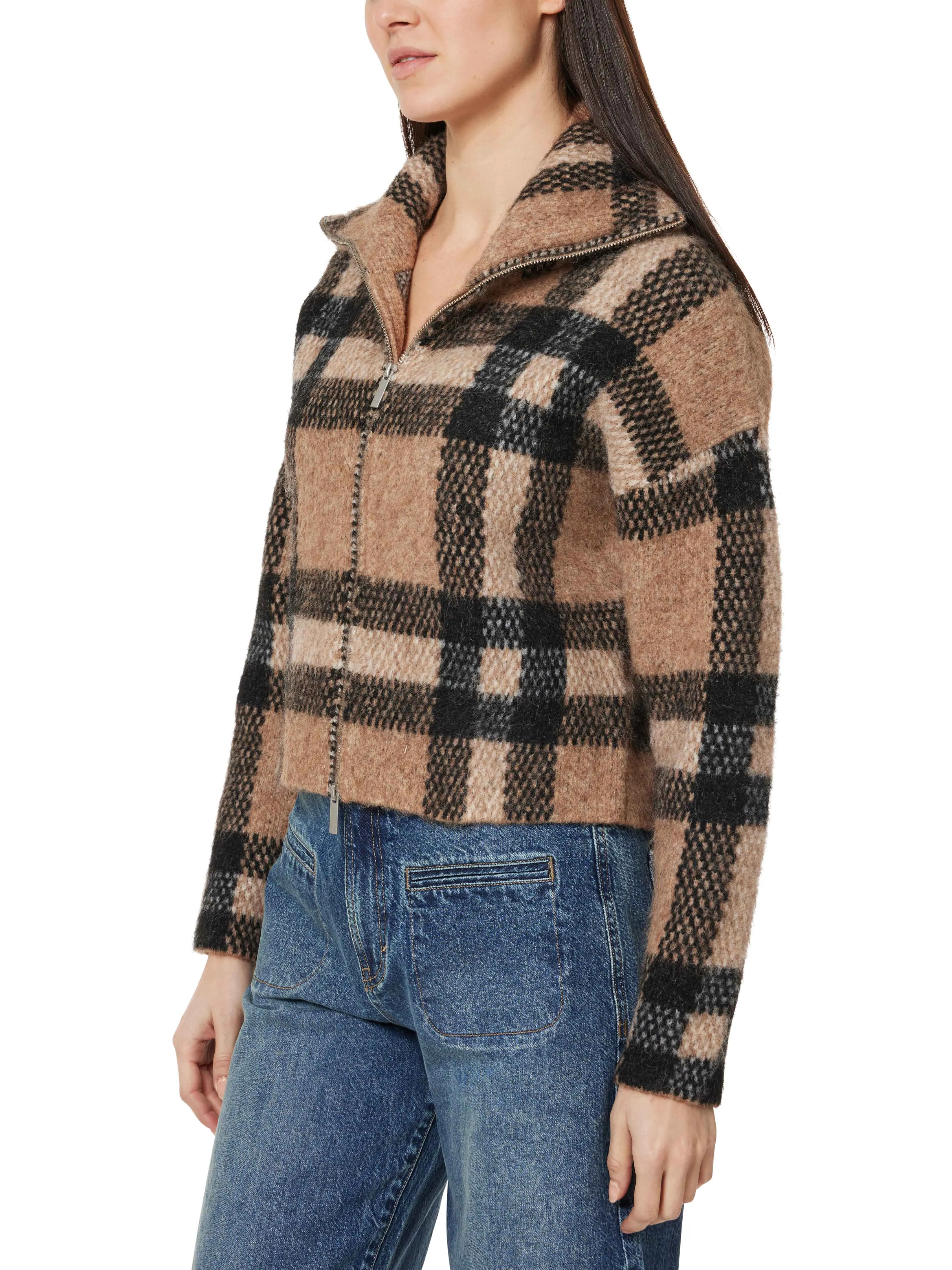 Plaid Zip Front Cardigan sold by Habitual product image thumbnail 2