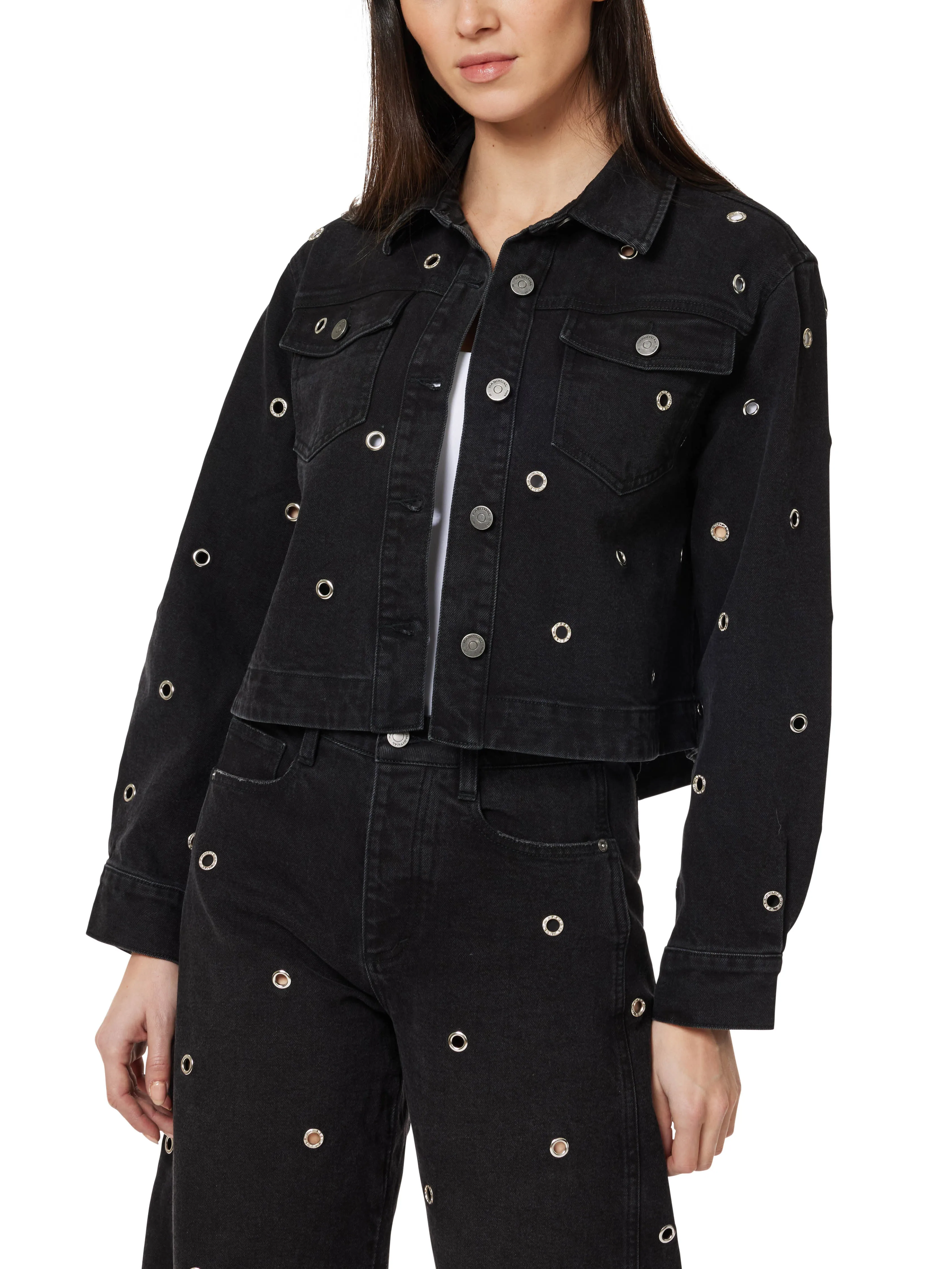Embellished Cropped Swingy Oversized Jacket sold by Habitual